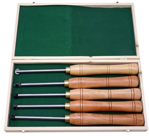 Ensemble d'outils de tour à bois, 5 pièces, ensemble de ciseaux à bois, outil de tournage à bois, outils de tour de travail à pointe en carbure, ensemble combiné for amateur de bois ou charpentier ave