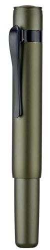 HONG DIAN M2 Black Forest Mini Rollerball Pen, Fine Point 0.5mm, Sleek Aluminium Pocket Pen with Black Ink Refill, Ideal for Travel & Signature (Army Green)