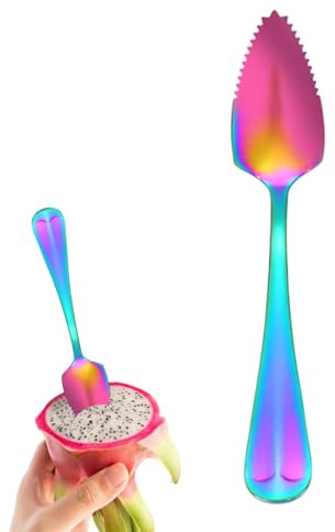 Tuxxjzm Cucchiaio per pompelmo, in acciaio, seghettato, utensile da cucina alla per kiwi, dessert, agrumi, o mescolare bevande