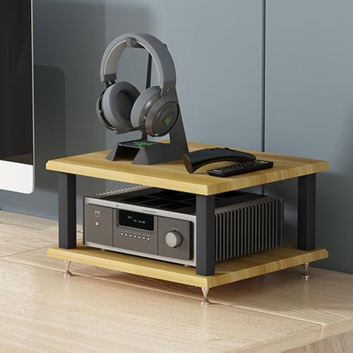 Genérico Estante esquinero de 4 Niveles para Medios audiovisuales, Soporte para Audio y Video, Mueble para Consola de Videojuegos, Estante para exhibición, Tocadiscos, Receptor estéreo para Sala de j