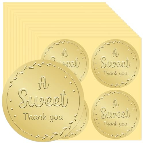 100 adesivi A Sweet Thank You, etichette rotonde personalizzate, adesivi regalo di ringraziamento in lamina d'oro, 2 pollici, autoadesivi per matrimoni, baby shower, bomboniere.