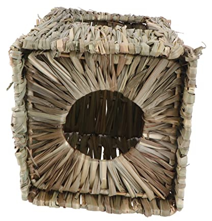 ibasenice Nido Intrecciato Per Dormire in Paglia Naturale, Cuccia Per Conigli Piccola 30x20x20 Cm, Casa Per Riposare Per Coniglietti e Piccoli Animali Domestici