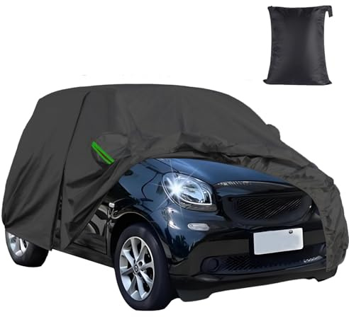 Atmungsaktiv Autoplane Ganzgarage für Smart Fortwo W451 W453 2016-2024 | Autoabdeckung Vollgarage Ersatz mit Seitentür-Reißverschluss, Atmungsaktiv Autoabdeckung Wetterfeste UV-beständige