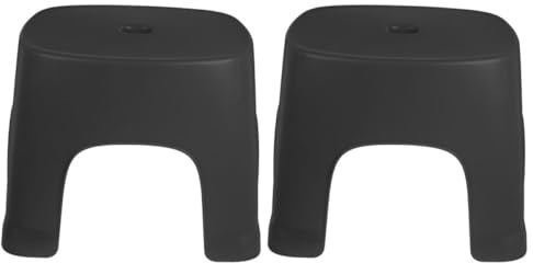 HONITANO Lot de 2 Marchepieds Tabourets pour Tout-petit en Plastique Pvc Léger Noir, Tabourets Polyvalents pour Salle de Bain et Toilettes, Aides Pratiques pour Apprentissage et Confort