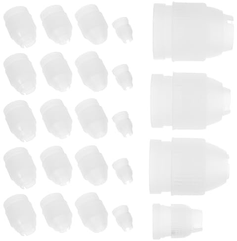 Toyvian 24 Piezas Acopladores para Manga Pastelera de Pp, Convertidores de Boquillas Pequeños (1.6 Cm), Medianos (2 Cm), Grandes (2.6 Cm) y Tamaño Medio (2.4 Cm), Accesorios Versátiles