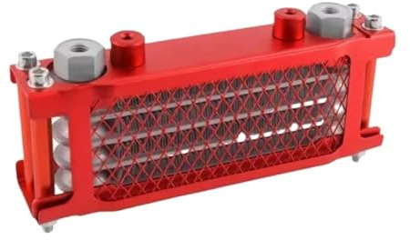Radiatore Raffreddato Radiatore In Alluminio Per Moto Fuoristrada, Radiatore Olio, Macchina Per Travi Piegatrici Per Bici 50-160 Cc Kit Radiatore Olio Moto(Red)