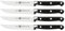 ZWILLING Professional S Steakmesser-Set 4-teilig, Klingenlänge 12 cm, Rostfreier Spezialstahl/Kunststoff-Griff mit Nieten, Schwarz [Made in Germany]