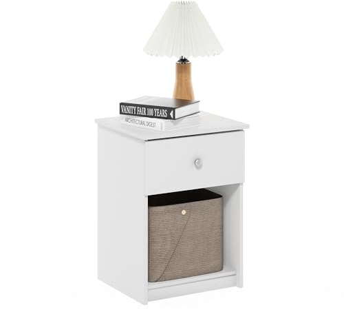 Furinno Tidur Nightstand, 1-Pack, White