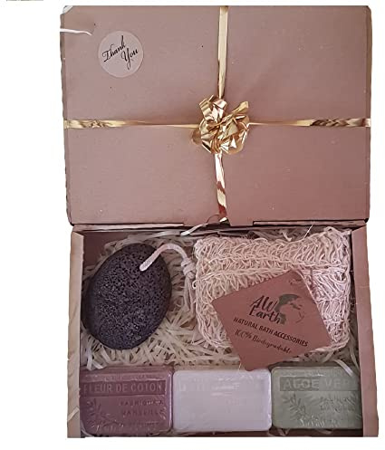 Coffret Cadeau Savon Douceur - senteurs - Fleur de coton - Anesse - Aloe Vera- Produits BIO