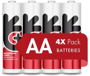 Uniross Pack de 4 Piles Rechargeables AA/HR6 2500 NIMH HYBRIO, 1.2V