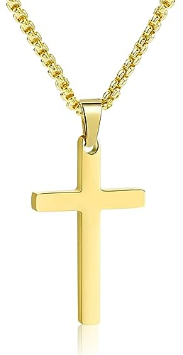 ALEXCRAFT Kreuz Halskette Gold Ketten Damen Layered Halsketten mit Zirkon | Kreuz Anhänger Kette für Damen Frauen Verstellbare Zirkon Stapelbare Halskette Hypoallergen Halsketten Schmuckgeschenke