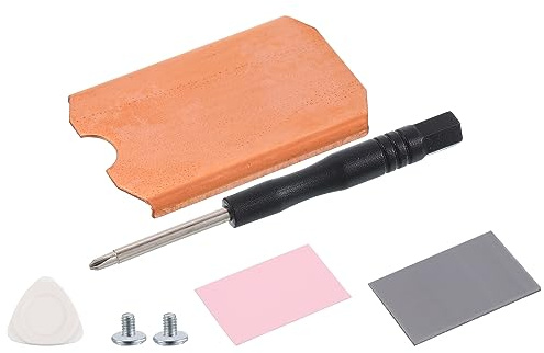 QUARKZMAN M.2 2242 SSD Kühlkörper Kühler Kupferkühlkörper Kupfer-Ton | Dreieck Hebeln Werkzeug, Schraubendreher, Schrauben, mit Silikon Wärmeleitpads