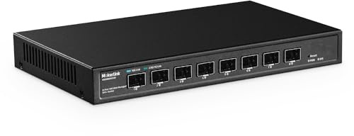 MokerLink 8 Port 10Gbps SFP+ Managed Switch, unterstützt 1G/2.5G/10G SFP Module, 160Gbps Bandbreite, lüfterloser Web Managed Network Switch aus Metall