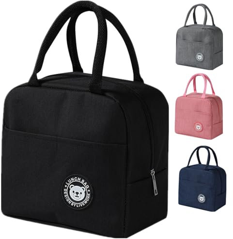 WUWYOUWL Bolsa de almuerzo, bonita lonchera aislada de cartón, bolsas de almuerzo reutilizables, bolsa de almuerzo impermeable, bolsa de almuerzo plegable para mujeres, hombres, niños y estudiantes