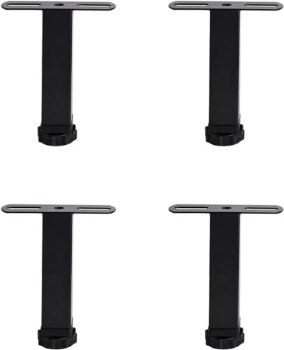 Justerbara metallmöbler stödben set med 4 tunga sängramar mittram lamellstödben för skåp bäddsoffa 22 cm svart)