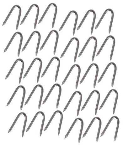 Kisangel Clous en u pour Fixation De Clôtures Jardinage Et Piquets Extérieurs, Lot 140 Pièces 6 Mm, Acier Galvanisé, Usage Extérieur, Fixation Stable pour Treillis, Bâches Et Tuyaux D'irrigation