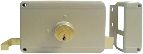 Serratura da Applicare a Scrocco cilindro fisso per Cancelli Portoncino Casa Legno Destro Meccanica 3 chiavi piatte incluse