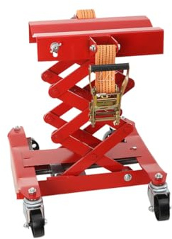 ECUTEE Jack di Trasmissione a Pavimento, Sollevatore per Trasmissione fino a 200 kg, Ponte Sollevatore Idraulico a Forbice per Riparazione Auto, Regolazione dellaltezza 195-585mm