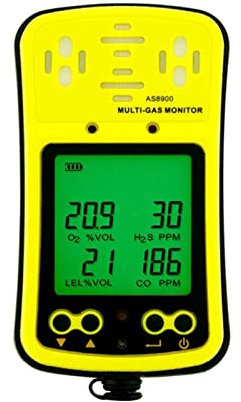 Monitor de Gas múltiple Detector de Gas portátil oxígeno O2 hidrotión H2S monóxido de Carbono CO Gas Combustible 4 en 1 analizador de Gas Instrumentos electrónicos