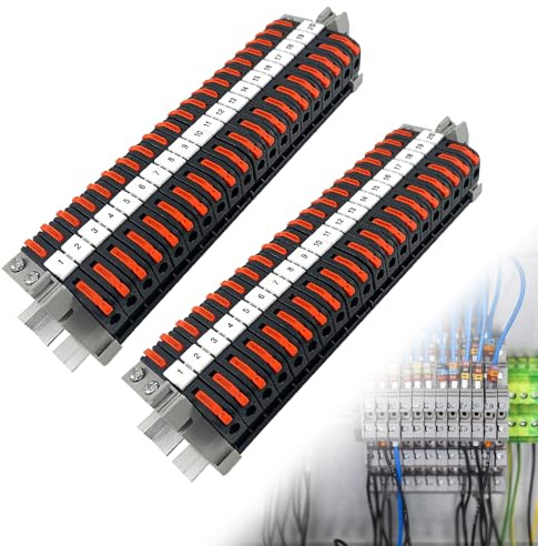 mizikuu 40 Piezas Pct-211 Conectores EléCtricos, 0,08-4 mm² Bornas Carril Din kit Universal Conectores de Bloque de Terminal de Cable Fuera Conductor Compacto Cable Conector, para Cableado RáPido