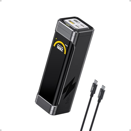 AOHI Black Warrior Power Bank, 25200mAh 170W 3-Port Laptop-Powerbank, 100W PD 3.0 bidirektional, Digitaldisplay, flugtauglich, für MacBook Pro/Air, Dell XPS, Surface, Steam Deck, ROG Ally, iPad Pro