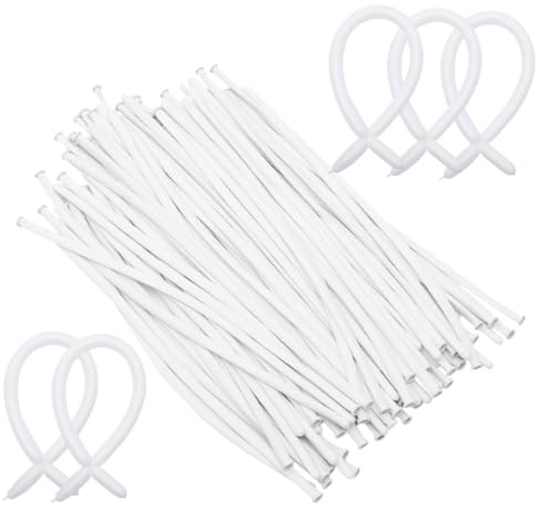 GALPADA 200pcs White Twisting Modeling Balloons Long Latex Balloons for Animal and Flower Decorations Birthday Wedding Party Supplies