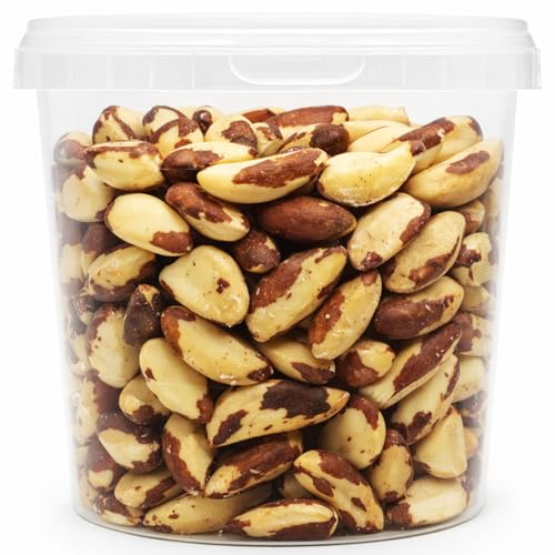 Oltresole, Noci del Brasile Crude Sgusciate 1 Kg, Frutta Secca Naturale Senza Sale, in Barattolo Richiudibile, Snack Salutare dal Gusto Burroso