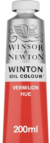Winsor & Newton 1437682 Winton, feine hochwertige Ölfarbe - 200ml Tube mit gleichmäßiger Konsistenz, Lichtbeständig, hohe Deckkraft, Reich an Farbpigmenten - Zinnober Farbton