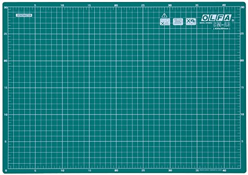 Olfa cm-A3 - Plancha de Corte multiusos Con Escala en cm y pul 430x300x2mm (Verde)