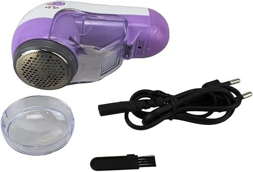 Fusselentferner mit Netzladestecker, Fussel Entferner Fusselrasierer mit Auffangbehälter Fusselfräse Wollrasierer Textilrasierer (Lila, Weiß)
