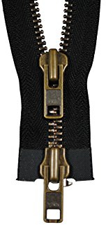 YKK Reißverschluss starker 8 mm 2 Wege teilbar schwarz 90 cm Metall Metallzähne