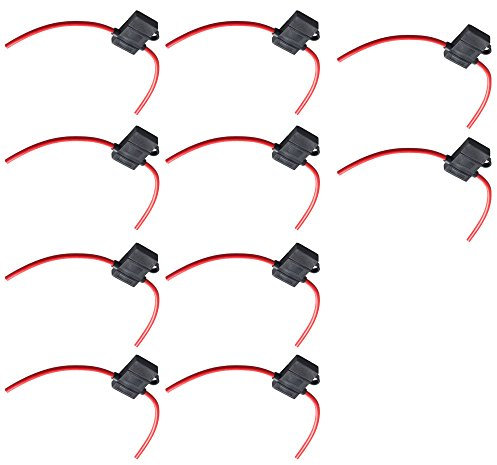 HOUTBY™ 10Stk KFZ Auto Sicherungshalter Gehäuse vergossen Flachsicherungen 16 Ga Inline Wasserdichte Stecker