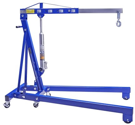 PRO Lift de montage technique 2000 kg Atelier Grue, pliable, stable/lourd modèle 102 kg, bleu, ce2tj, 02203