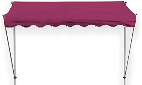 GRASEKAMP Qualität seit 1972 Klemmmarkise Ontario 255x130cm Bordeaux Balkonmarkise höhenverstellbar von 200cm-320cm