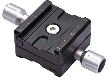 Andoer 50mm Double Quick Release Plate Clamp Aluminium QR Clamp with 1/4 Inch Screw Hole for Camera Tripod Ball Head