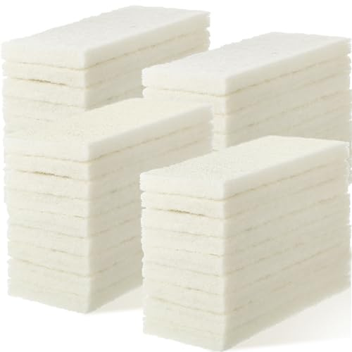 40 Pieces Scrubbing Pad Non Scratch Scouring Sponge Reusable Kitchen Sponge White Dish Sponges for Washing Dishes Multi Purpose Scouring Pad for Kitchen Household Cleaning Supplies, 10 x 4 Inch