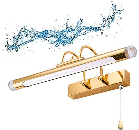 HWSY LED Bathroom Mirror Light with Pull Switch, Splash Proof Mirror Lamp Bathroom Dimmable Mirror Wall Lights with Switch Adjustable Angle,6W/41CM (6w/41cm) Interesting