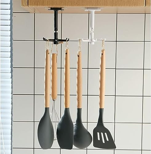 Estantes para Utensilios de Pared, riel para Colgar de Cocina, Soporte para Utensilios de Cocina, Estante para Utensilios de Cocina montado en la Pared, Soporte para Colgar ollas y sartenes, rotació