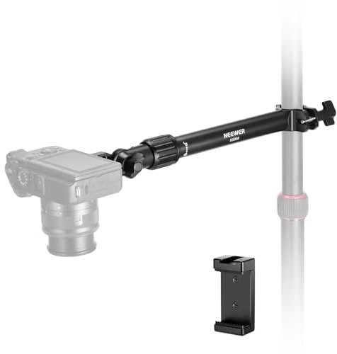 NEEWER DS008 Kamera-Halterungsarm mit Clip, 28 cm, 180 ° und 360 ° Haltearm für Schreibtischständer, passend für 2,2 cm - 2,8 cm Rohr, 2,5 kg Tragkraft für Kamera, LED-Ringlicht-Mikrofon, DS008