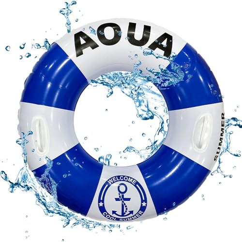 Schwimmring Erwachsene,Schwimmreifen Erwachsene Aufblasbarer Ring mit Griffen Aufblasbare Poolschwimmer,Aufblasbarer Poolring Schwimmring für Erwachsene Schwimmbad Wassersport