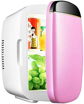 ABBNIA Nevera eléctrica portátil, refrigerador para Coche de 6L, mininevera para calefacción y refrigeración para Coche y hogar, mininevera compacta de bajo Ruido (Rosa)
