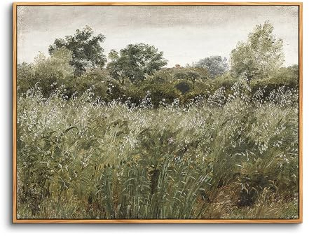 hyidecorart Vintage Bilder mit Rahmen Natur Landschaft Gemälde 60x90 cm | Retro-Kunst, HD-Druck, Einfach Aufzuhängen, Schnelle Montage, Für Viele Räume, Klassische Wanddeko, Geschenk, Klein