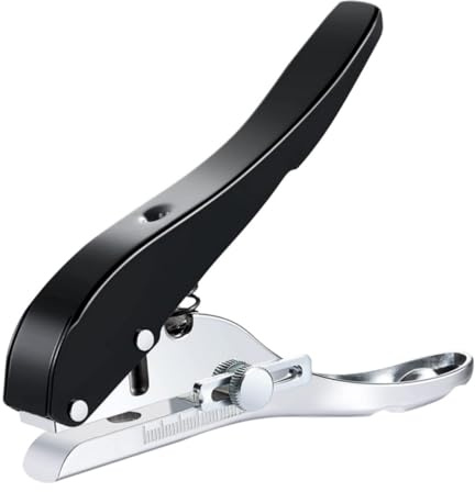 3/8 Zoll Locher, 10mm Einzellocher mit Griff, robuster Handgriff mit großer Reichweite, tragbarer runder Metall-Einzellocher für Bastelpapier, Etiketten, Tickets, Notizbücher, Schneidekarten