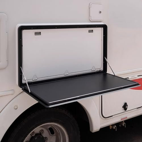 TRUNXUCL Klapptisch Wandmontage, Wandtisch Picknicktisch für Wohnmobile, Externes Abschließbares Wandklapptisch Set, Schwimmender Wandtisch aus Aluminiumlegierung Für Wohnmobile und Kleine Räume (Col
