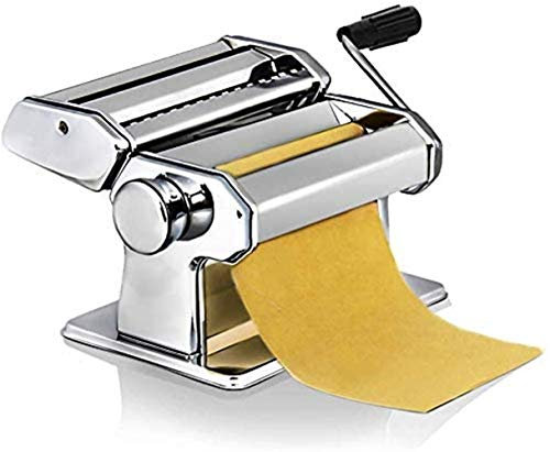 LXYDPZ Professional Pasta Maker Machine Spaghetti Roller Lasagne Tagliatelle Cutter Stainless Steel Machine Manual Gadget Noodle Machine Fresh Cutter (Color (Silver One Size)