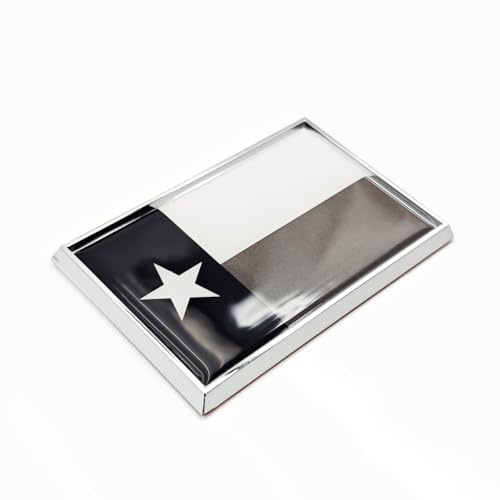Perdecor Black Texas Flag Sticker Emblem Decal Car Chrome Flags, 2 Pack, 3 x 2 inches