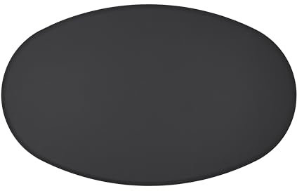 Eglooh - Venere - Ovale Schreibtischunterlage aus Leder Schwarz cm 90x55 - Handwerkliche Nähte und rutschfester Boden - Made in Italy
