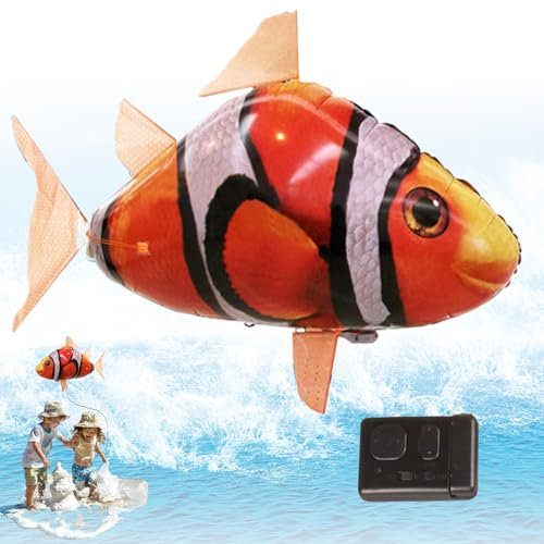 Remote Control Inflated Clown RC Anti-Break Battery Powered Fish Balloons Lifelike Wiggable Clownfish Decoration for Party Home