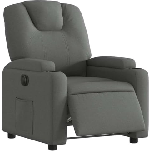 vidaXL Elektrisk reclinerfåtölj mörkgrå tyg, fåtölj, fåtölj med uppresningshjälp, reclinerstol, fåtöljer, fåtöljer med uppresningshjälp