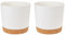 Set di 2 Vasi per Piante da 12 cm, Interno ed Esterno, con Fori di Drenaggio e Fondo Rimovibile, in Plastica, Moderni (Bianco)